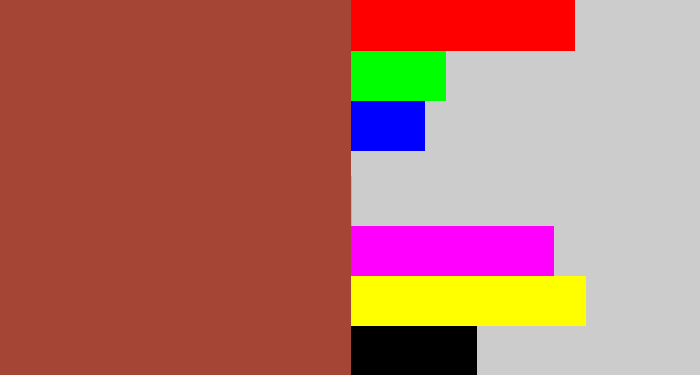 Hex color #a44536 - brick