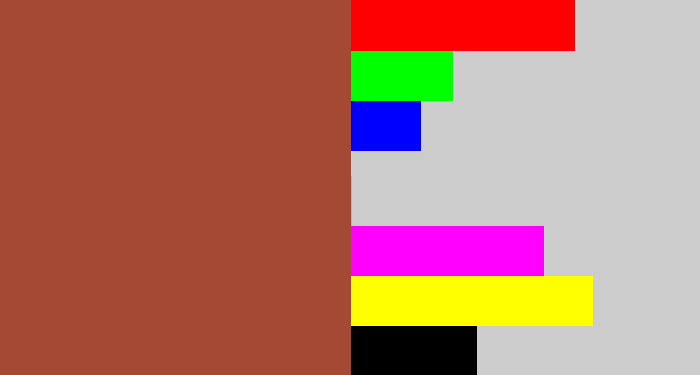 Hex color #a44933 - brick