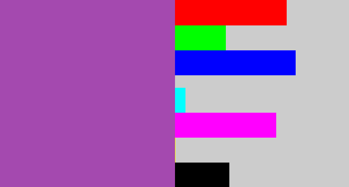 Hex color #a449af - medium purple