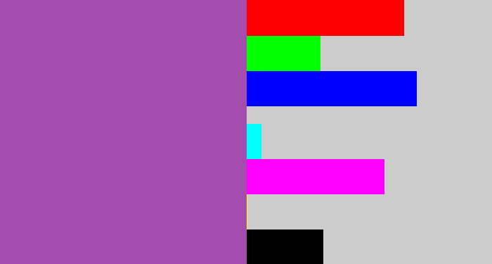Hex color #a44daf - medium purple