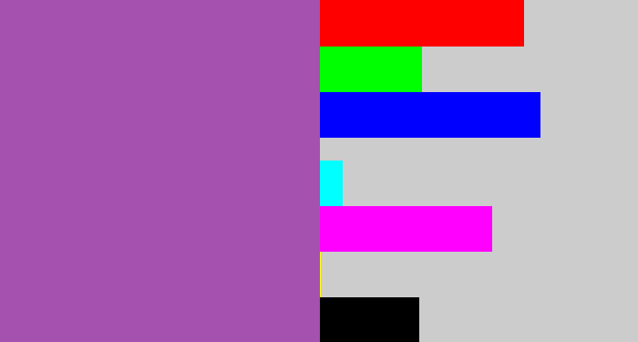 Hex color #a451b0 - medium purple