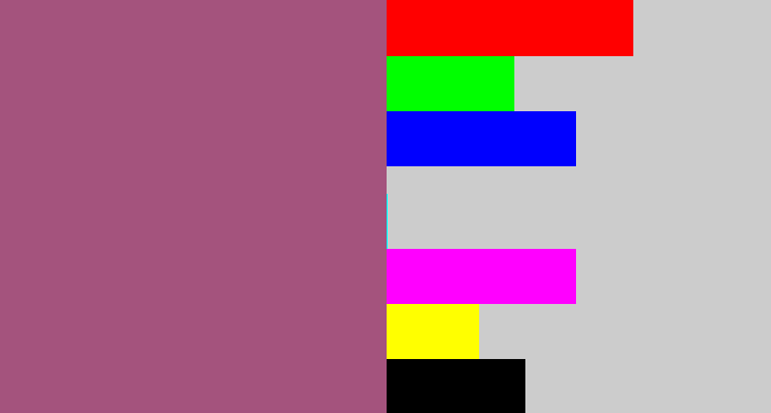 Hex color #a4537d - light plum
