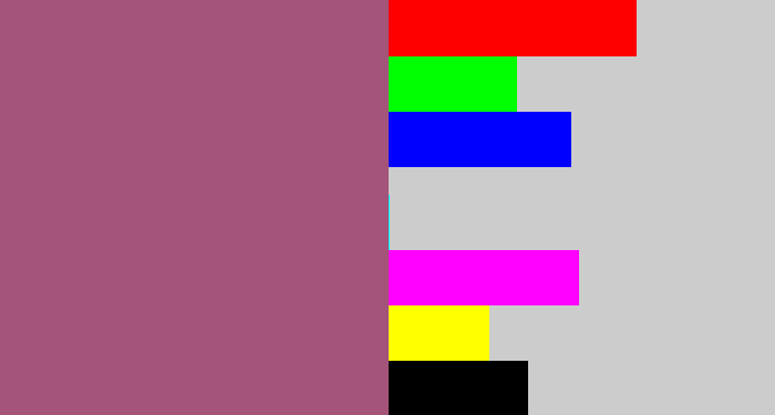 Hex color #a45479 - light plum