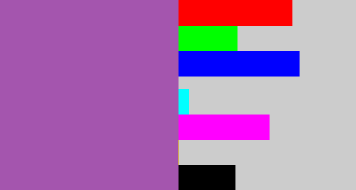 Hex color #a455ae - medium purple
