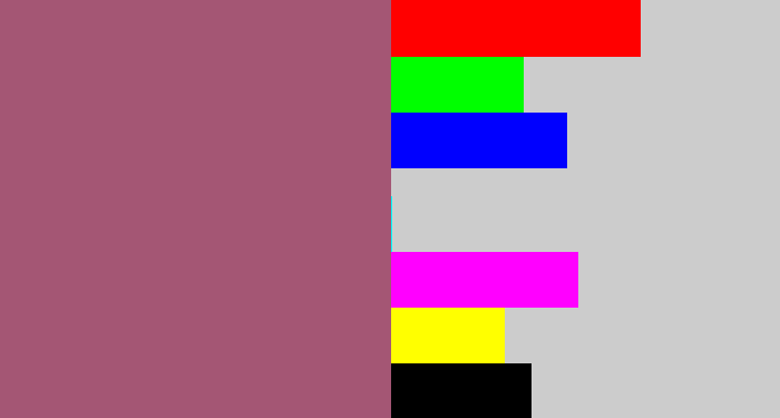 Hex color #a45674 - light plum