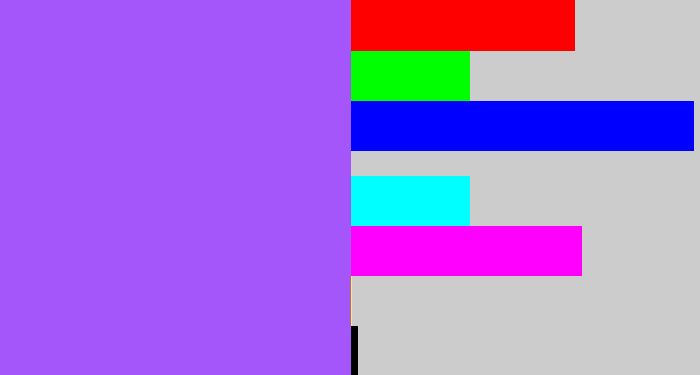 Hex color #a456fa - lighter purple