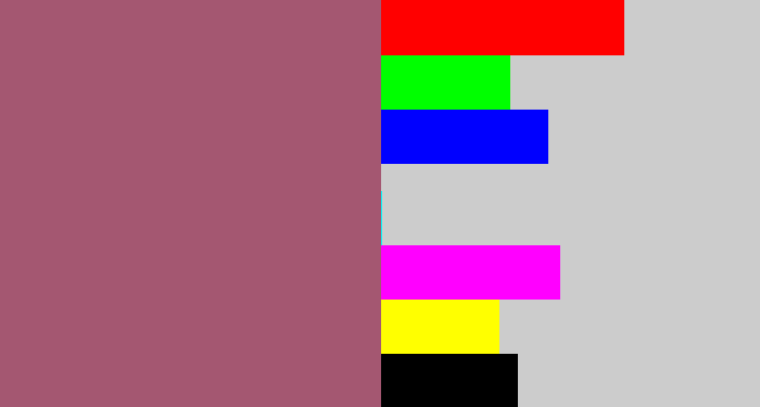 Hex color #a45771 - light plum