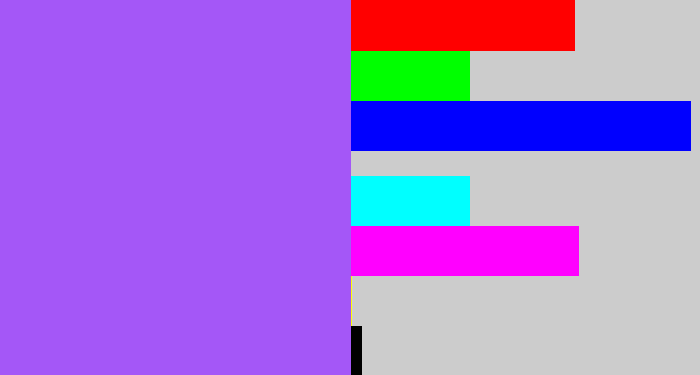 Hex color #a457f7 - lighter purple