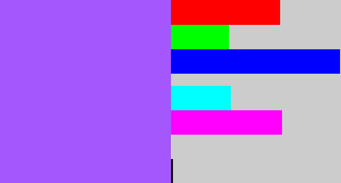 Hex color #a457fc - lighter purple