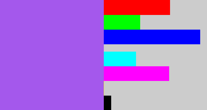 Hex color #a458ec - lighter purple