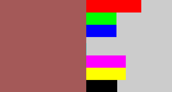 Hex color #a45958 - light maroon