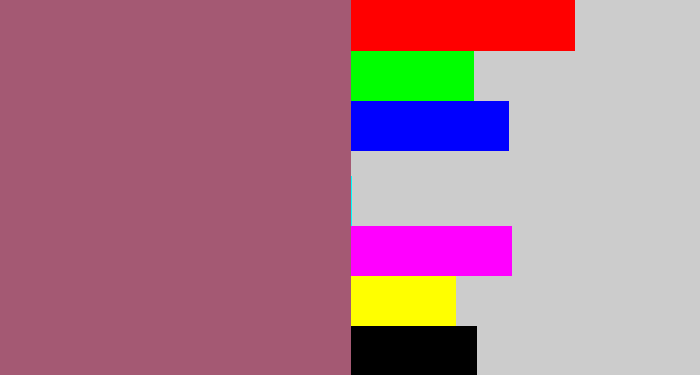 Hex color #a45973 - light plum