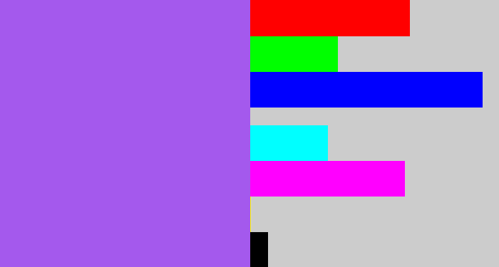 Hex color #a459ed - lighter purple