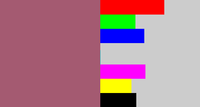 Hex color #a45a71 - light plum