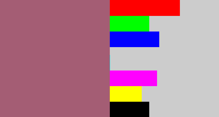 Hex color #a45d74 - light plum