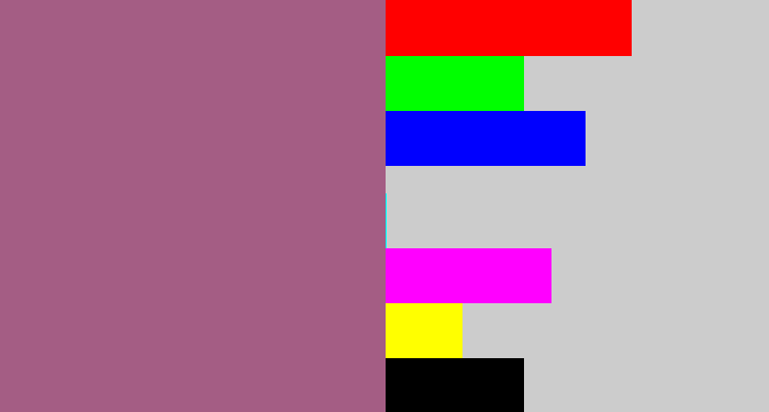 Hex color #a45d84 - light plum