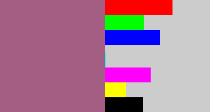 Hex color #a45e84 - light plum