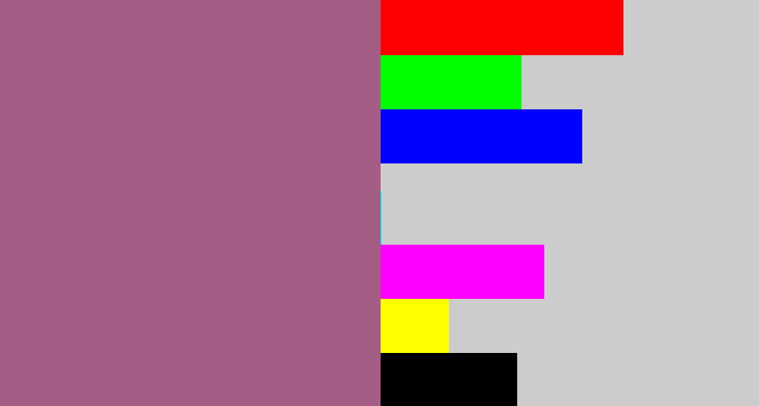 Hex color #a45e86 - light plum