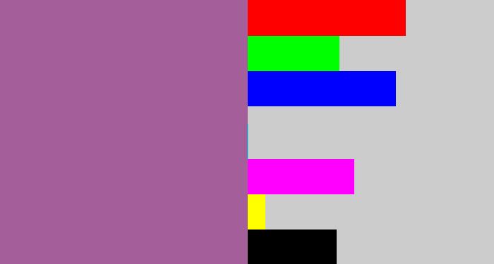 Hex color #a45e99 - purpleish