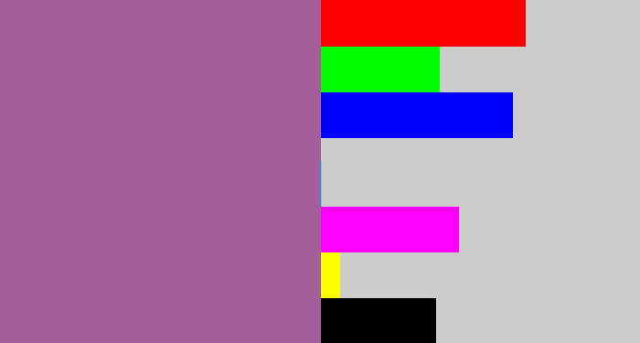 Hex color #a45e9a - purpleish