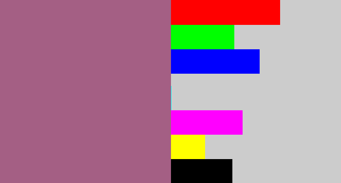Hex color #a45f84 - light plum