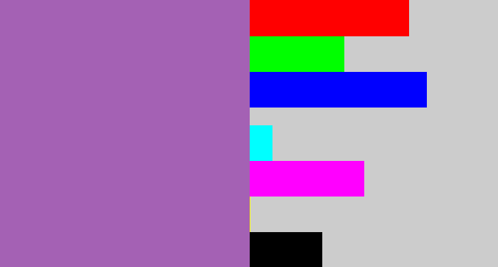 Hex color #a461b4 - soft purple