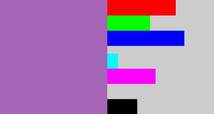 Hex color #a465b7 - soft purple