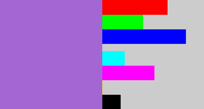 Hex color #a466d2 - amethyst
