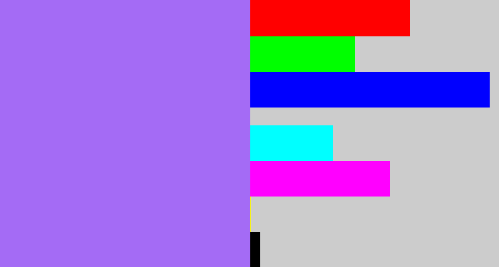 Hex color #a46bf5 - light urple