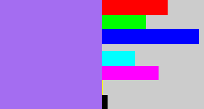 Hex color #a46df1 - light urple