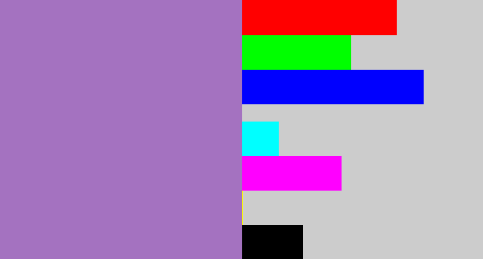 Hex color #a472c0 - soft purple
