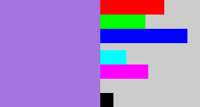 Hex color #a474df - light urple