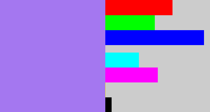 Hex color #a477f0 - light urple