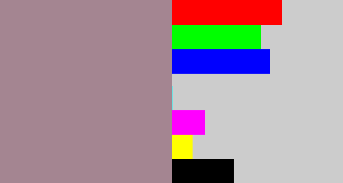 Hex color #a48591 - purpley grey