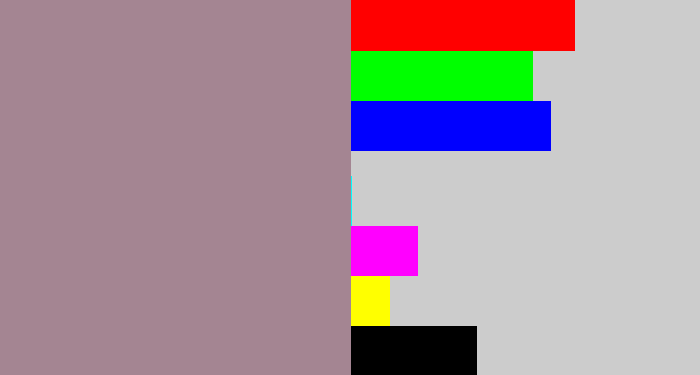 Hex color #a48592 - purpley grey