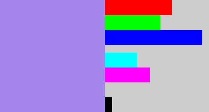 Hex color #a486ec - perrywinkle