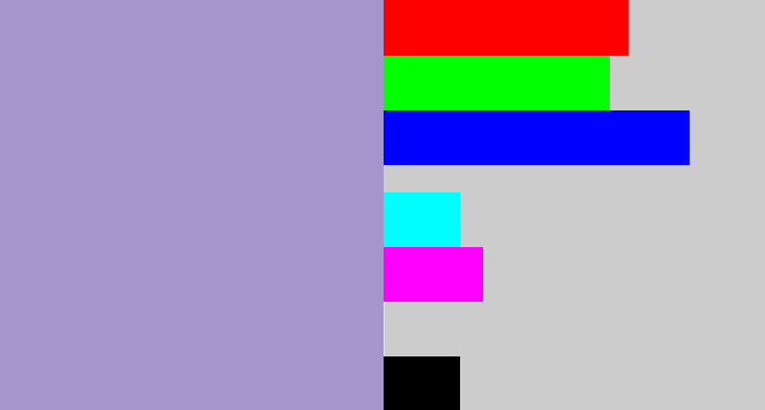 Hex color #a496cc - pale purple