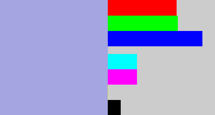 Hex color #a4a5e1 - light grey blue