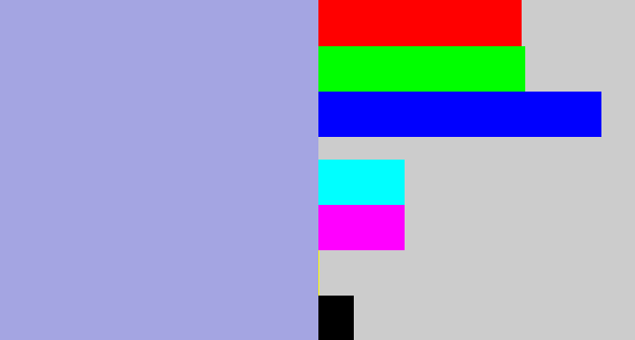 Hex color #a4a5e2 - light grey blue