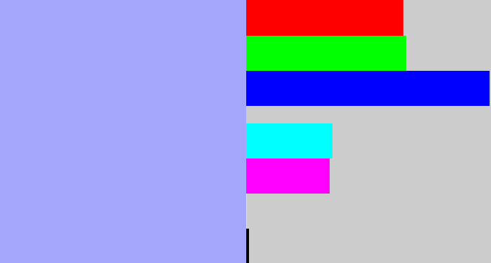Hex color #a4a6fc - periwinkle blue