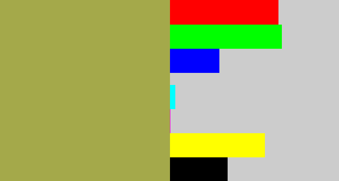 Hex color #a4a94a - booger