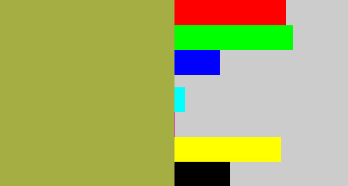 Hex color #a4ae43 - booger