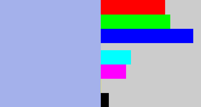 Hex color #a4b1eb - pastel blue
