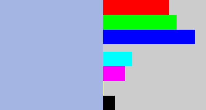 Hex color #a4b4e3 - light grey blue