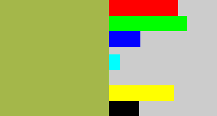 Hex color #a4b74a - booger