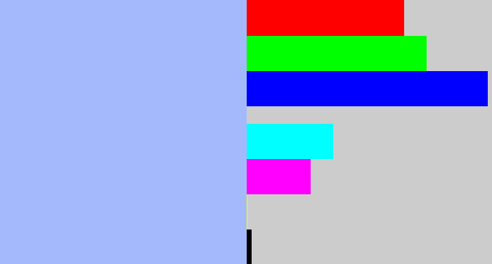 Hex color #a4b9fb - pastel blue