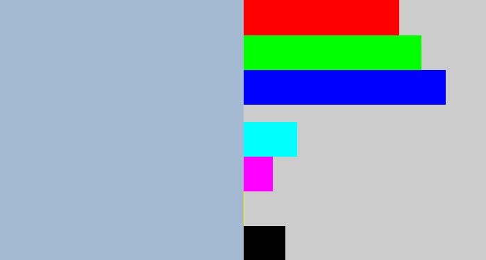 Hex color #a4bad3 - light grey blue
