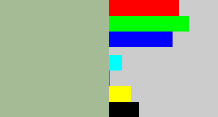 Hex color #a4bb95 - greenish grey
