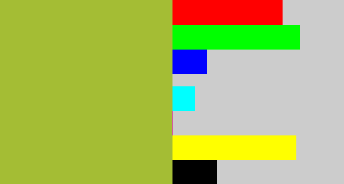 Hex color #a4bd34 - sick green