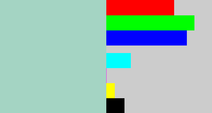 Hex color #a4d4c3 - light teal